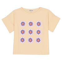 Tee shirt fleurs apricot Fille Hello Simone E24