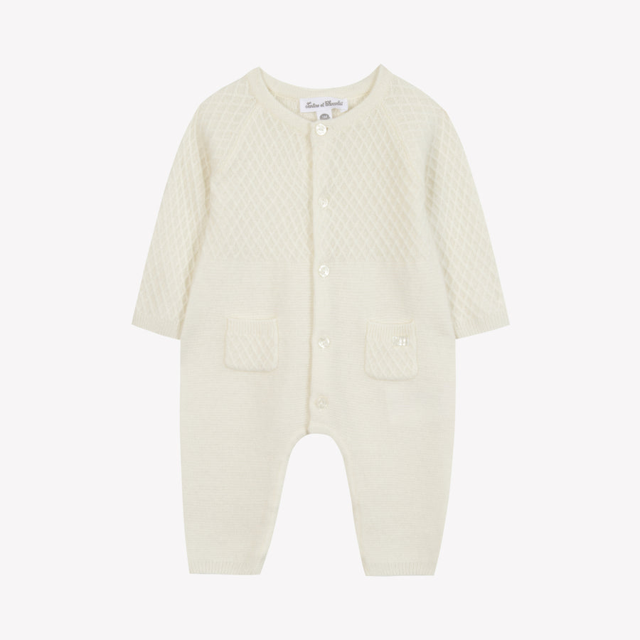 Combinaison longue écru 100% cachemire unisexe Tartine et chocolat H25