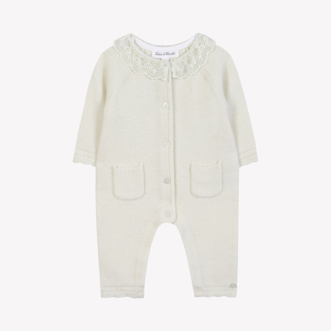 Combinaison longue Ecru col dentelle babygirl Tartine et chocolat H25