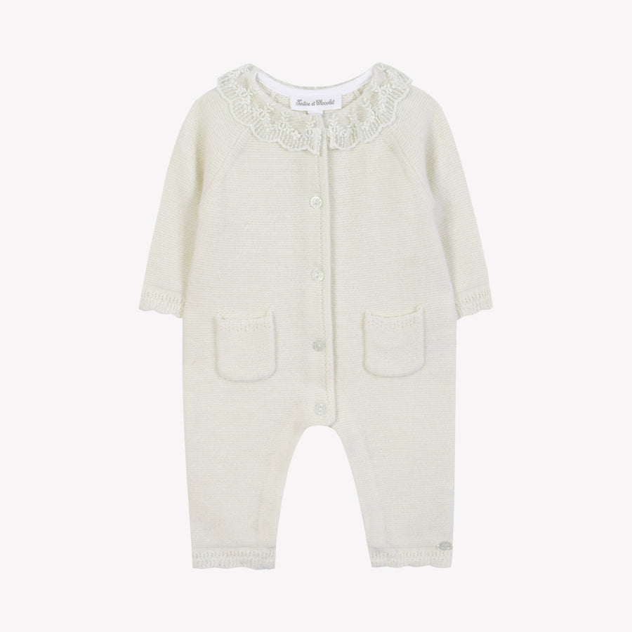 Combinaison longue Ecru col dentelle babygirl Tartine et chocolat H25