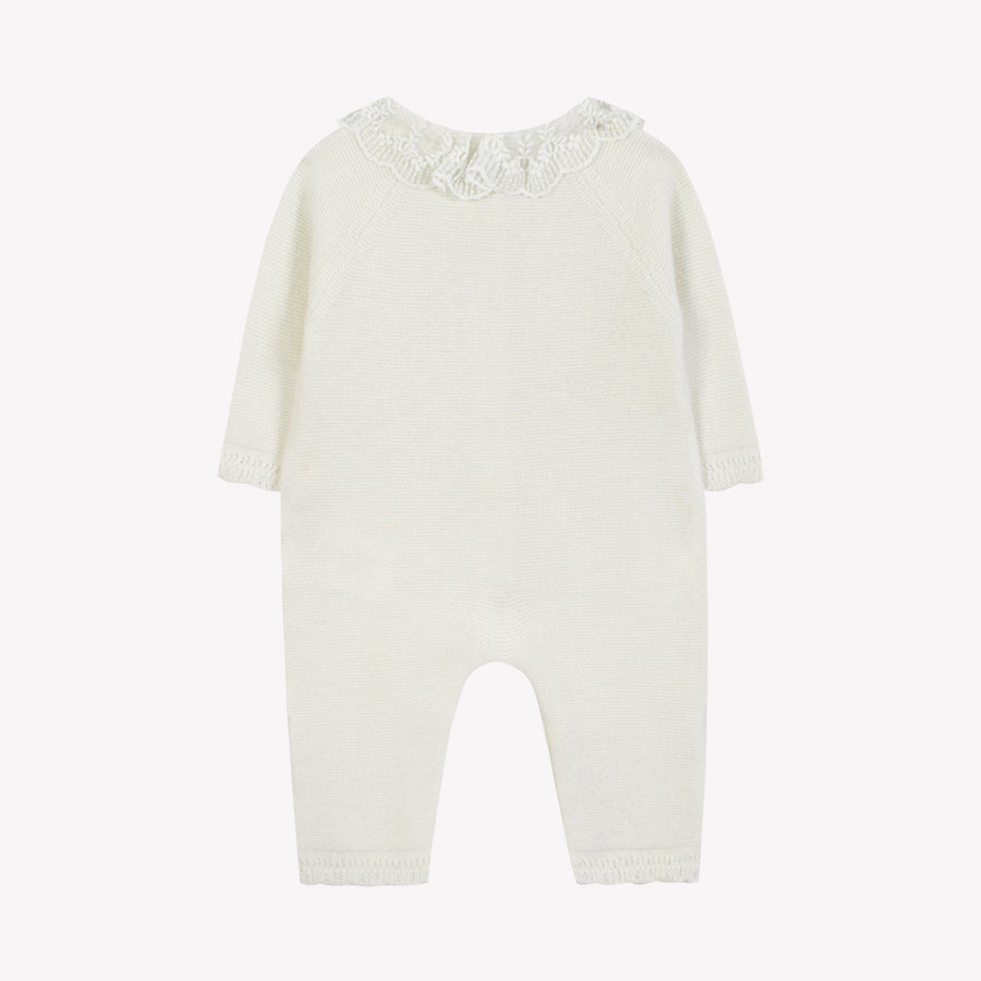 Combinaison longue Ecru col dentelle babygirl Tartine et chocolat H25