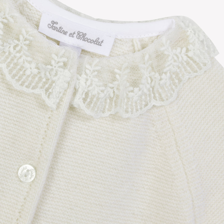 Combinaison longue Ecru col dentelle babygirl Tartine et chocolat H25