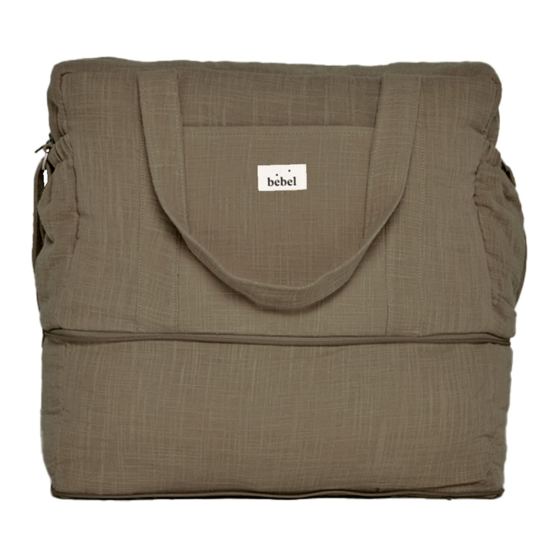 Sac à langer 24/48h - "Effet lin" kaki - Bebel