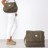 Sac à langer 24/48h - "Effet lin" kaki - Bebel