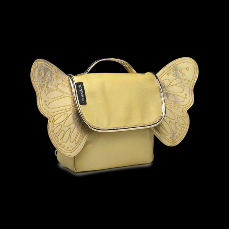 Cartable Caramel & Cie irisé jaune Papillon