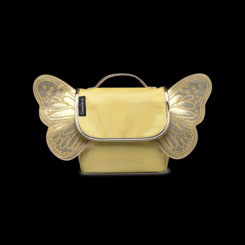 Cartable Caramel & Cie irisé jaune Papillon