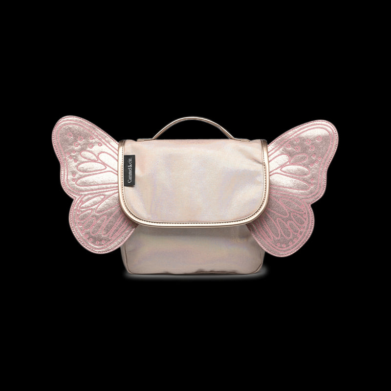 Cartable Caramel & Cie irisé rose Papillon