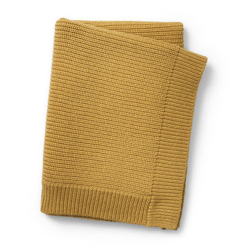 Couverture en laine tricot Gold Safran - Elodie Details