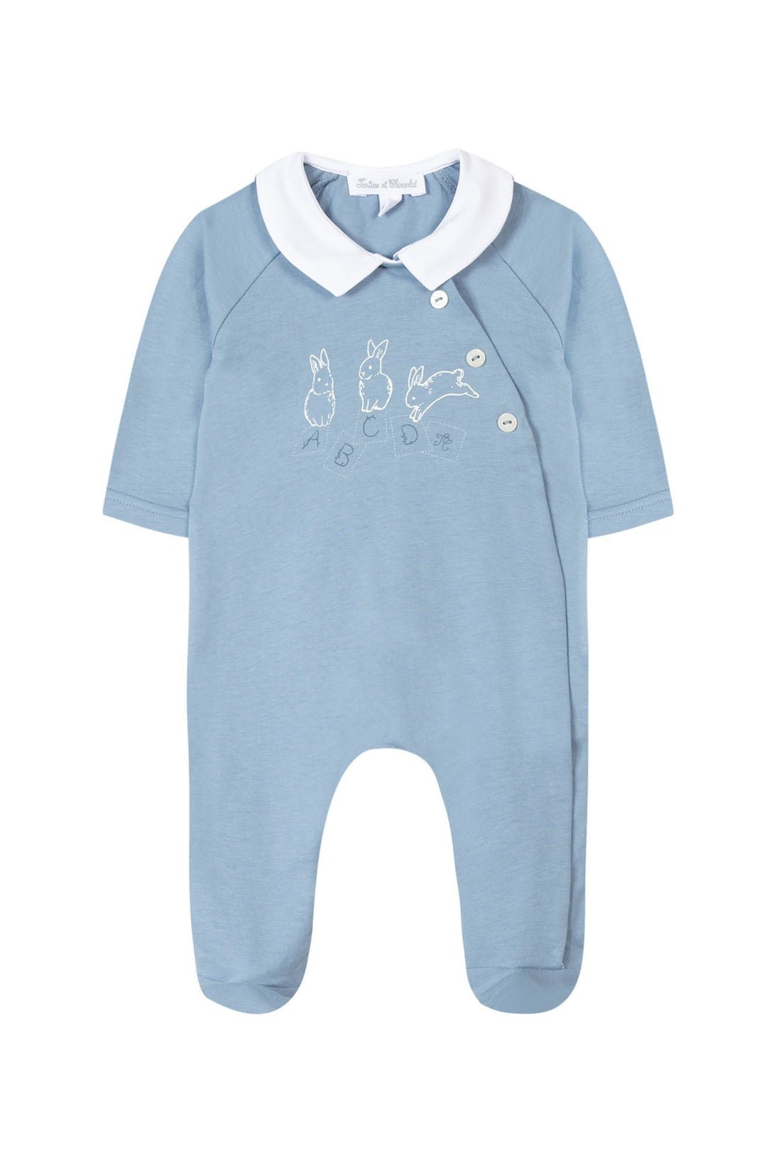 Pyjama bleu grisé Abcd babyboy Tartine et Chocolat