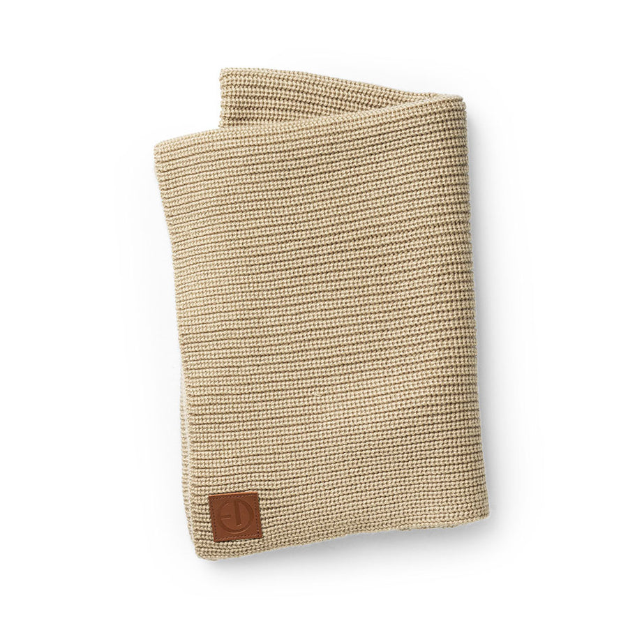Couverture en laine tricot beige - Elodie Details