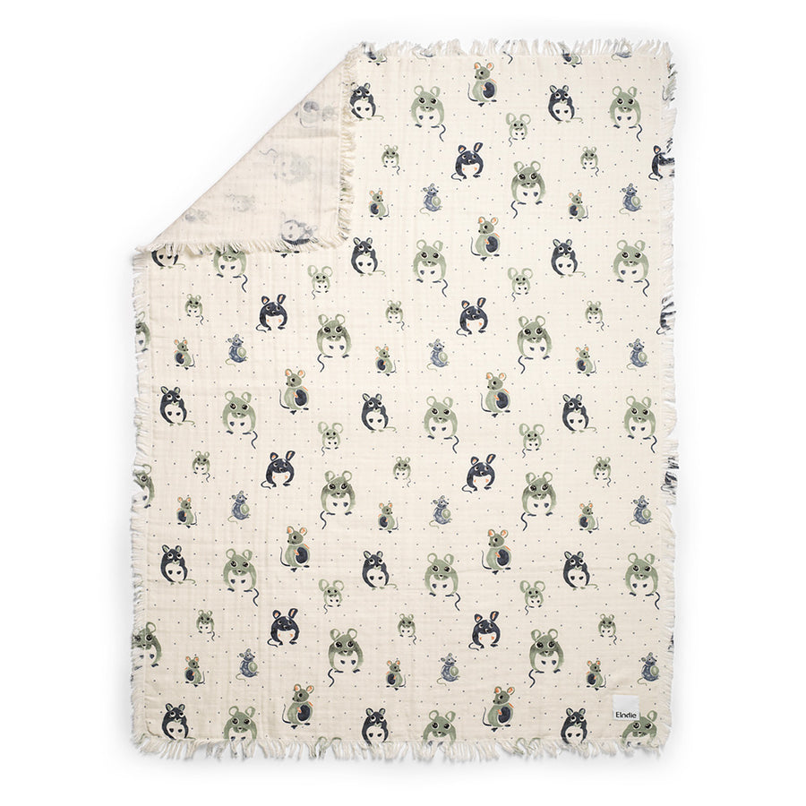 Couverture en coton froissé Forest Mouse - Elodie Details